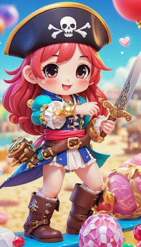 pirate treasure,pirate,pirates,birthday banner background,nora,candy island girl,key-hole captain,monsoon banner,piracy,nautical banner,halloween banner,valentine banner,scarlet sail,jolly roger,easter banner,party banner,honmei choco,pirate flag,galleon,chibi,Illustration,Japanese style,Japanese Style 02