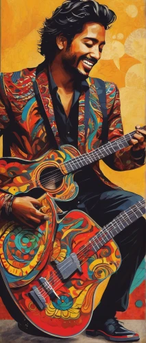 jimmy hendrix,painted guitar,jimi hendrix,cavaquinho,street musician,jazz guitarist,guitar player,itinerant musician,gypsy soul,sitar,southwestern,bouzouki,bob marley,flamenco,musician,charango,chalk drawing,slide guitar,pandero jarocho,street music,Conceptual Art,Daily,Daily 02