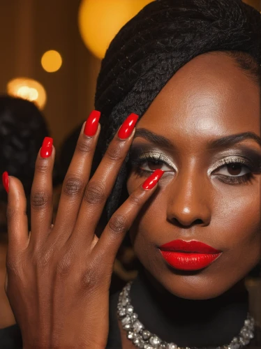 red nails,vintage makeup,artificial hair integrations,fire red eyes,women's cosmetics,retouching,makeup artist,applying make-up,african woman,retouch,rouge,make-up,woman hands,eyes makeup,black-red gold,african american woman,artificial nails,beautiful african american women,shades of red,nigeria woman,Conceptual Art,Daily,Daily 18