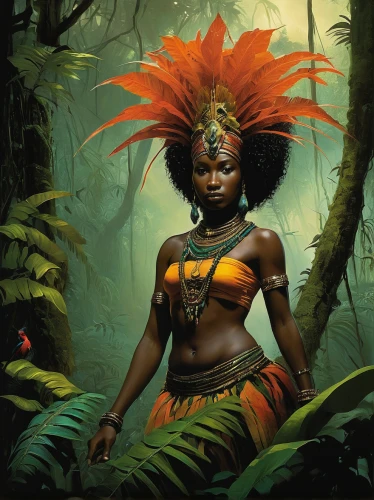 african woman,cameroon,polynesian girl,warrior woman,african culture,african art,african american woman,nigeria woman,benin,polynesian,voodoo woman,rwanda,ghana,beautiful african american women,black woman,african,dryad,democratic republic of the congo,angolans,chaka,Illustration,Realistic Fantasy,Realistic Fantasy 16