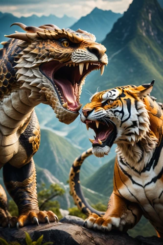 tigers,big cats,animals hunting,tigerle,wild animals,asian tiger,predation,roar,to roar,battle,predators,roaring,exotic animals,confrontation,a tiger,world digital painting,bengal tiger,tiger,tigers nest,tiger png,Photography,General,Cinematic