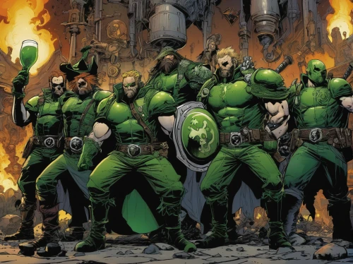 patrol,storm troops,marvel comics,green lantern,cleanup,happy st patrick's day,pathfinders,assemble,aaa,ivy family,raphael,wall,comic characters,hero academy,heroes,celts,heroic fantasy,riddler,troop,shamrocks,Illustration,American Style,American Style 06
