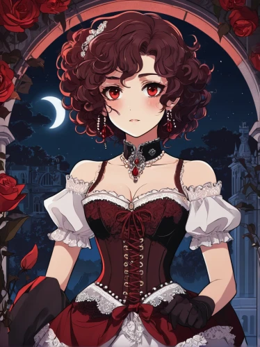 vampire lady,camellia,poker primrose,valentine background,queen of hearts,victorian style,rococo,rose png,victorian lady,vanessa (butterfly),romantic rose,red carnation,vampire woman,masquerade,crown carnation,stechnelke,the sleeping rose,carnation,rosa,vampire,Illustration,Japanese style,Japanese Style 06