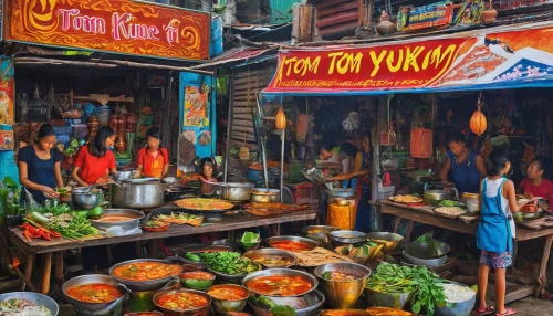 hanoi,tom yum kung,hong kong cuisine,vietnamese cuisine,laotian cuisine,vietnam,vietnam's,filipino cuisine,chạo tôm,thai cuisine,indonesian street food,floating market,vietnam vnd,yatai,bun cha,vendors,cambodian food,cơm tấm,thai noodle,bánh tẻ,Illustration,Abstract Fantasy,Abstract Fantasy 21