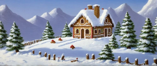 snow scene,winter village,winter house,snow house,christmas landscape,christmas scene,alpine village,snowhotel,christmas town,christmas snowy background,home landscape,snow shelter,snow landscape,the gingerbread house,north pole,mountain village,log cabin,gingerbread houses,winter landscape,holiday home,Art,Classical Oil Painting,Classical Oil Painting 33