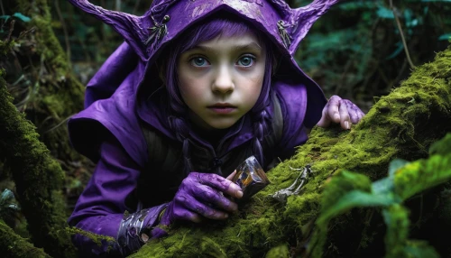 violet head elf,faery,faerie,fae,forest dragon,evil fairy,elven forest,the enchantress,little red riding hood,dark elf,dryad,child fairy,elven,children's fairy tale,fairy forest,red riding hood,the witch,fantasy picture,druid,elves,Conceptual Art,Graffiti Art,Graffiti Art 02