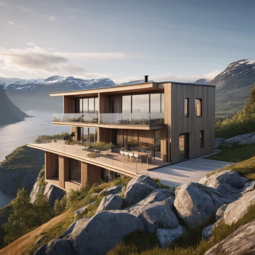 dunes house,luxury property,modern architecture,house by the water,3d rendering,luxury real estate,house in mountains,modern house,cubic house,house in the mountains,eco-construction,cube stilt houses,luxury home,swiss house,house with lake,render,futuristic architecture,norway coast,floating huts,chalet,Photography,General,Natural