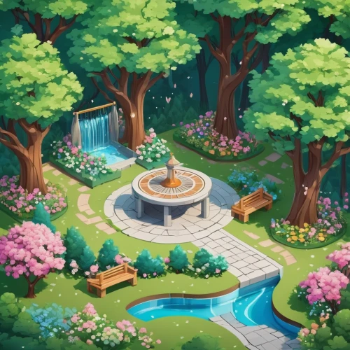 wishing well,crescent spring,water spring,fountain,fountain pond,stone fountain,fairy world,village fountain,fairy village,city fountain,water fountain,koi pond,august fountain,garden of the fountain,mountain spring,fairy forest,garden pond,pigeon spring,fountain of friendship of peoples,fairy chimney,Unique,3D,Isometric