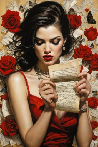 love letter,women's novels,red roses,red rose,love letters,way of the roses,romance novel,yellow rose background,scent of roses,art painting,my love letter,oil painting on canvas,open book,romantic portrait,persian poet,rosa ' amber cover,jigsaw puzzle,valentine day's pin up,novels,with roses,Illustration,Realistic Fantasy,Realistic Fantasy 10