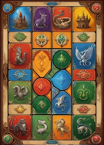 collected game assets,rodentia icons,fairy tale icons,crown icons,set of icons,board game,map icon,animal icons,zodiac,icon set,prize wheel,website icons,tokens,game illustration,signs of the zodiac,stacked animals,eight treasures,playmat,round animals,types of fishing,Illustration,Paper based,Paper Based 02