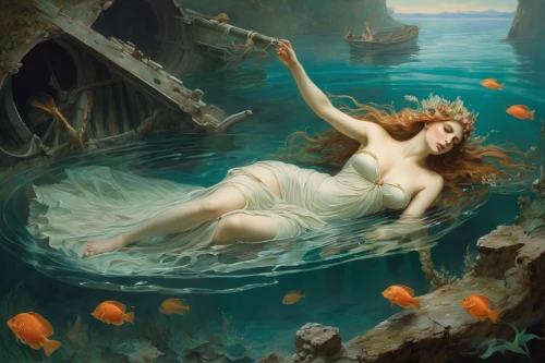 rusalka,water nymph,the blonde in the river,merfolk,siren,the sea maid,submerged,fantasy picture,underwater background,secret garden of venus,believe in mermaids,narcissus,mermaid background,mermaid,the zodiac sign pisces,pisces,underwater oasis,water-the sword lily,girl on the river,underwater landscape,Conceptual Art,Fantasy,Fantasy 23