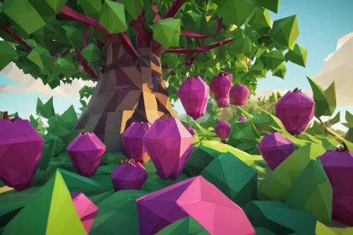 low poly,low-poly,mushroom landscape,low poly coffee,polygonal,flourishing tree,cartoon forest,3d render,elven forest,tree grove,scandia gnomes,grapevines,fairy forest,purple landscape,collected game assets,3d rendered,virtual landscape,biome,cubes,3d model,Unique,3D,Low Poly