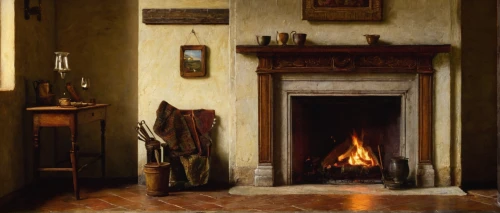 fireplace,fireplaces,wood-burning stove,fire place,mantle,mantel,log fire,hearth,fire in fireplace,oil lamp,christmas fireplace,sitting room,stove,wood stove,fireside,domestic heating,candlemaker,warming,candlemas,warmth,Art,Classical Oil Painting,Classical Oil Painting 21
