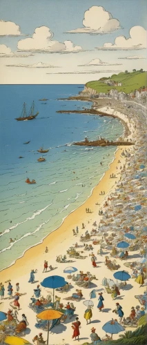 beach landscape,swanage,swanage bay,tenby,breizh,cornwall,summer beach umbrellas,bournemouth,people on beach,coastal landscape,landscape with sea,dorset,seaside,beach scenery,isles of scilly,worthing,gower,carbis bay,the touquet,tynemouth,Art,Classical Oil Painting,Classical Oil Painting 39