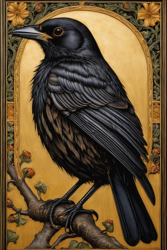 corvidae,brewer's blackbird,raven bird,corvus,black raven,common raven,carrion crow,corvid,bird painting,crow-like bird,raven rook,black crow,ornamental bird,crow,black bird,arches raven,3d crow,magpie,ravens,crows bird,Art,Classical Oil Painting,Classical Oil Painting 28