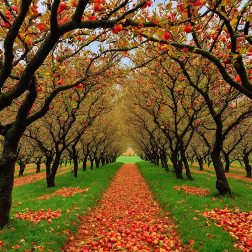 apple orchard,apple trees,apple plantation,orchards,fall landscape,cherry trees,autumn background,tree lined path,deciduous trees,autumn scenery,autumn landscape,autumn trees,ash-maple trees,the trees in the fall,tree lined lane,fruit fields,tree grove,walnut trees,deciduous forest,tree-lined avenue,Illustration,American Style,American Style 12