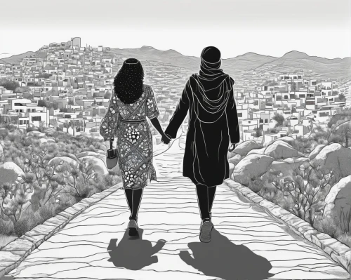 man and woman,hand in hand,two people,vintage couple silhouette,afar tribe,couple silhouette,man and wife,the luv path,roaring twenties couple,black couple,as a couple,loving couple sunrise,morocco,couple goal,hold hands,river of life project,rajasthan,basotho,land love,couple - relationship,Illustration,Black and White,Black and White 16