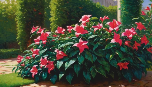 red tulips,rhododendrons,tulips,red magnolia,rhododendron,angel trumpets,mandevilla,impatiens,torch lilies,two tulips,lillies,flower painting,azaleas,pink tulips,lilium davidii,easter lilies,tulip festival,red turtlehead,tulipa,pacific rhododendron,Art,Classical Oil Painting,Classical Oil Painting 15