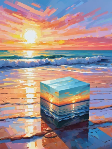 cube sea,cube surface,water cube,pixel cube,magic cube,cubes,rubics cube,glass blocks,ball cube,cube background,cube love,cube,glass painting,cubic,sea landscape,seascape,rubik's cube,rubik cube,sun and sea,lego pastel,Conceptual Art,Oil color,Oil Color 10