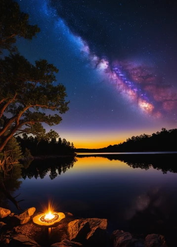 the milky way,astronomy,milky way,milkyway,the night sky,night sky,starry night,starry sky,celestial phenomenon,meteor shower,nightsky,colorful stars,stargazing,united states national park,nightscape,tobacco the last starry sky,starscape,astrophotography,beautiful lake,landscapes beautiful,Illustration,American Style,American Style 04