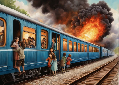train crash,the conflagration,the train,evacuation,last train,steam locomotives,international trains,reichsbahn,fire disaster,train of thought,train shocks,thomas and friends,indian railway,thomas the tank engine,children's railway,steam train,german reichsbahn,railway,eastern ukraine,train,Conceptual Art,Daily,Daily 34