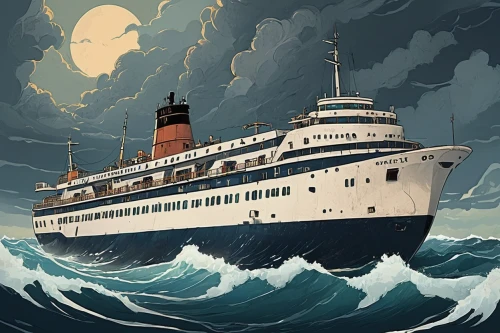 troopship,ocean liner,star line art,sea fantasy,passenger ship,hospital ship,queen mary 2,tour to the sirens,royal yacht,reefer ship,ship travel,sewol ferry,ghost ship,caravel,sewol ferry disaster,baltimore clipper,ship of the line,cruise ship,steamer,vintage illustration,Illustration,Children,Children 04