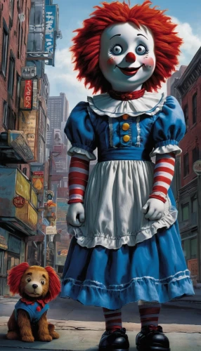 raggedy ann,it,creepy clown,scary clown,horror clown,clown,ronald,clowns,killer doll,voo doo doll,child's play,syndrome,children's background,rag doll,alice in wonderland,ventriloquist,rag dolls,puppet,saw,mcdonald,Illustration,American Style,American Style 08