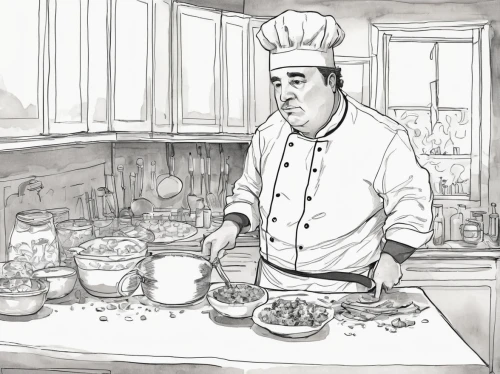 dwarf cookin,chef's uniform,cookery,chef,cooking,cooking show,men chef,cook,chef hat,ratatouille,cooking vegetables,chief cook,food and cooking,cook ware,food line art,cooks,making food,star kitchen,chef's hat,southern cooking,Illustration,Black and White,Black and White 02