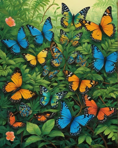 peacock butterflies,butterflies,blue butterflies,morpho peleides,butterfly background,ulysses butterfly,butterfly green,tropical butterfly,morpho butterfly,rainbow butterflies,blue morpho,morpho,blue morpho butterfly,julia butterfly,lepidoptera,butterfly pattern,papilio,moths and butterflies,butterfly floral,blue passion flower butterflies,Illustration,Japanese style,Japanese Style 20