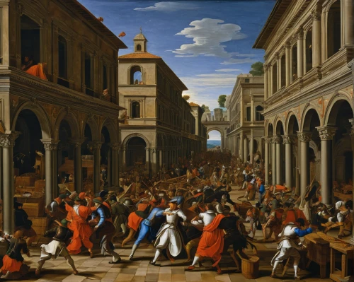 the market,carpaccio,kunsthistorisches museum,medieval market,bellini,large market,procession,barberini,the carnival of venice,school of athens,piazza della signoria,venetian,street scene,saint mark,church painting,vencel square,the pied piper of hamelin,venice square,the production of the beer,market,Art,Classical Oil Painting,Classical Oil Painting 29