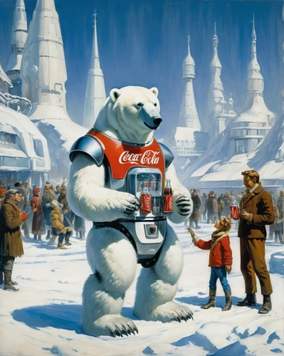 ice bears,polar bare coca cola,north pole,icebear,nordic bear,polar bear children,ice bear,soviet union,the bears,polar,ussr,disney baymax,ice planet,sochi,polar bears,the coca-cola company,russian winter,snow scene,winter festival,scandia bear,Art,Classical Oil Painting,Classical Oil Painting 09