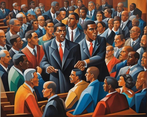 the conference,men sitting,preachers,church painting,black businessman,contemporary witnesses,pentecost,audience,gentleman icons,art tatum,group of people,twelve apostle,a meeting,fraternity,seven citizens of the country,business people,human rights icons,jury,martin luther king jr,1965,Art,Artistic Painting,Artistic Painting 45