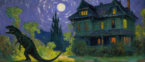 the haunted house,haunted house,halloween scene,halloween poster,night scene,witch house,witch's house,halloween and horror,house silhouette,halloween background,werewolves,creepy house,house in the forest,halloween ghosts,halloween cat,haunted,bram stoker,house painting,halloween owls,halloween black cat,Art,Artistic Painting,Artistic Painting 04