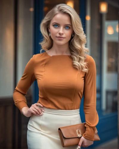 pencil skirt,women clothes,menswear for women,women's clothing,female model,women fashion,orange,sheath dress,ladies clothes,blonde woman reading a newspaper,brown fabric,blonde woman,orange color,bussiness woman,woman in menswear,plus-size model,blonde girl with christmas gift,business woman,barista,businesswoman,Photography,General,Cinematic