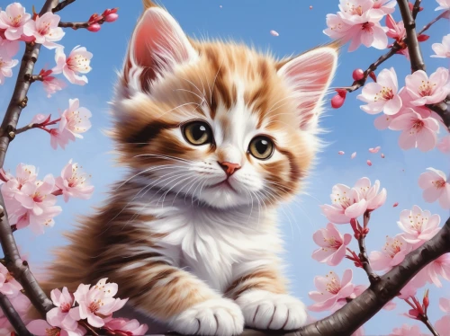 blossom kitten,flower cat,cute cat,ginger kitten,spring background,springtime background,tabby kitten,flower background,cherry blossom,almond blossom,cat kawaii,flower painting,calico cat,pink cherry blossom,flower animal,cute animals,cherry blossoms,pink floral background,spring blossom,cute animal,Photography,Fashion Photography,Fashion Photography 13