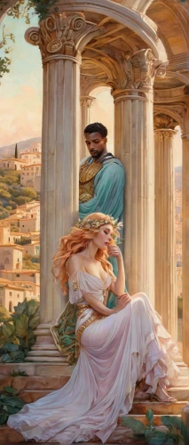 greek mythology,ephesus,emile vernon,secret garden of venus,2nd century,vittoriano,ancient rome,thymelicus,classical antiquity,rome 2,neoclassic,greek myth,lampides,athenian,palatine hill,psyche,apollo and the muses,romantic scene,rome,aphrodite,Illustration,Abstract Fantasy,Abstract Fantasy 11