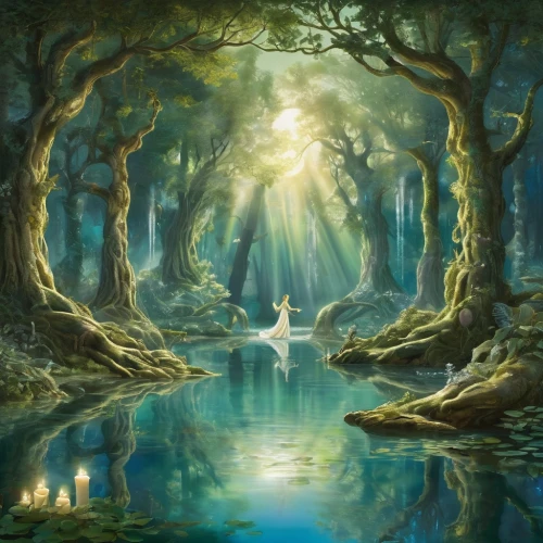 fantasy picture,fairy forest,enchanted forest,elven forest,fantasy landscape,fairy world,fairytale forest,forest of dreams,holy forest,forest background,fantasy art,forest landscape,faerie,forest glade,faery,enchanted,the mystical path,world digital painting,rusalka,3d fantasy,Art,Classical Oil Painting,Classical Oil Painting 02