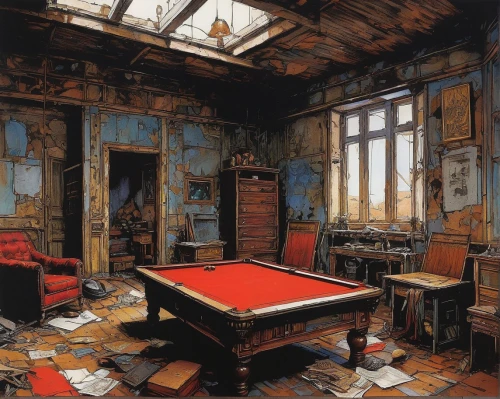 billiard room,billiard table,danish room,playing room,english billiards,recreation room,poker table,game room,sitting room,billiards,wade rooms,abandoned room,blue room,computer room,board room,livingroom,billiard,study room,great room,children's bedroom,Illustration,Realistic Fantasy,Realistic Fantasy 06