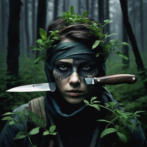 photo manipulation,forest man,woodsman,photomanipulation,photoshop manipulation,conceptual photography,herb knife,digital compositing,urtica,robin hood,nature and man,undergrowth,gamekeeper,fantasy portrait,konstantin bow,cosplay image,with the mask,leafy,dryad,image manipulation,Photography,Black and white photography,Black and White Photography 07