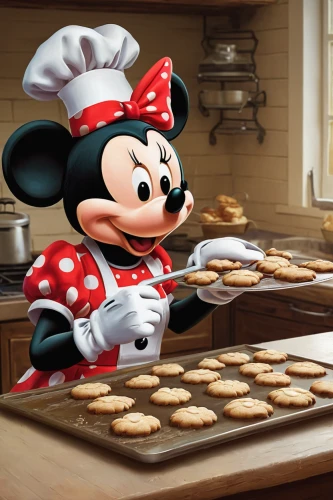 minnie mouse,micky mouse,baking cookies,cookies,gingerbread maker,mickey mouse,mickey mause,mickey,pastry chef,bake cookies,cookware and bakeware,gourmet cookies,wafer cookies,confectioner,jigsaw puzzle,bakery products,baking,shortbread,disneyland park,minnie,Conceptual Art,Oil color,Oil Color 12