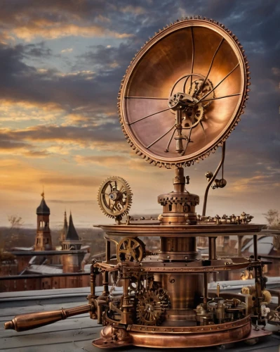 scientific instrument,astronomical clock,clockmaker,anemometer,steampunk,orrery,telecommunications engineering,steampunk gears,network mill,telecommunication,optical instrument,dish antenna,sextant,telecommunications,tower clock,antenna rotator,astronomer,telecommunications masts,telescopes,distillation,Illustration,Realistic Fantasy,Realistic Fantasy 13