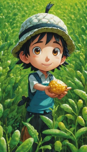 green soybeans,field of cereals,yamada's rice fields,potato field,pineapple field,vegetable field,collecting nut fruit,matsuno,ricefield,pineapple fields,cereal cultivation,agricultural,pumpkin seed,sunflower seeds,picking vegetables in early spring,corn field,pumpkin seeds,the rice field,asian green oranges,studio ghibli,Illustration,Japanese style,Japanese Style 05