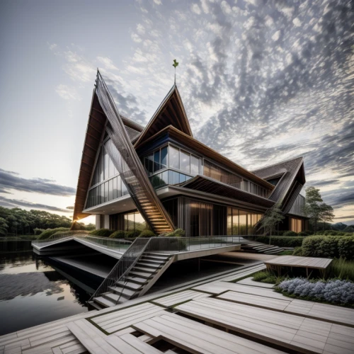 futuristic architecture,modern architecture,dunes house,modern house,cube house,asian architecture,wooden house,house by the water,japanese architecture,timber house,luxury home,archidaily,architecture,wooden construction,corten steel,luxury property,house with lake,log home,boathouse,folding roof