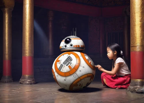 bb8-droid,bb-8,bb8,droid,princess leia,droids,digital compositing,conceptual photography,r2d2,starwars,photographing children,star wars,photoshop manipulation,photo manipulation,shanghai disney,r2-d2,little buddha,the little girl,childlike,children's background,Illustration,Japanese style,Japanese Style 21