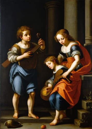 holy family,mulberry family,mother with children,raffaello da montelupo,raphael,cepora judith,la nascita di venere,dornodo,apollo and the muses,the annunciation,the mother and children,mother and children,parents with children,barberini,young couple,classical antiquity,woman holding pie,bolognese,bougereau,violin family,Art,Classical Oil Painting,Classical Oil Painting 29