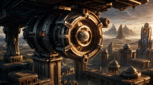 metropolis,destroyed city,ancient city,steampunk,black city,clockmaker,dreadnought,panopticon,fantasy city,biomechanical,tower of babel,steampunk gears,city cities,astronomical clock,full hd wallpaper,thane,clockwork,digital compositing,marvels,sci fi