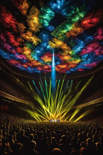 concert venue,musical dome,royal albert hall,music venue,stage curtain,colorful tree of life,concert guitar,concert hall,stage design,concert stage,radio city music hall,concert flights,keith-albee theatre,colored lights,prismatic,concert crowd,floating stage,tempodrom,colorful light,immenhausen,Art,Classical Oil Painting,Classical Oil Painting 08