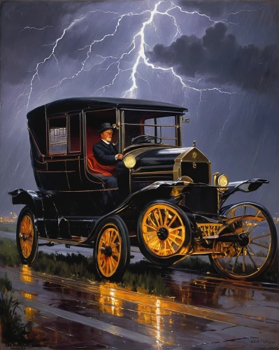 steam car,benz patent-motorwagen,david bates,ford model t,wooden carriage,hedag brougham electric,wooden wagon,electrical car,model t,covered wagon,vintage buggy,ford motor company,old model t-ford,carriage,stagecoach,electric car,horse-drawn carriage,transportation,illustration of a car,carriages,Art,Classical Oil Painting,Classical Oil Painting 15