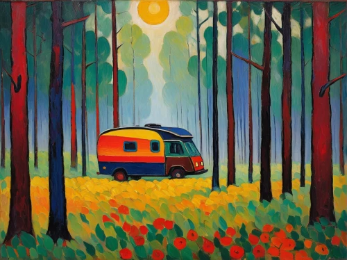autumn camper,campervan,camper van isolated,early train,train way,wooden train,camper van,train,camping car,the train,long-distance train,travel trailer poster,train ride,camper,railroad car,caravanning,camping bus,oil painting on canvas,railway,london underground,Art,Artistic Painting,Artistic Painting 36