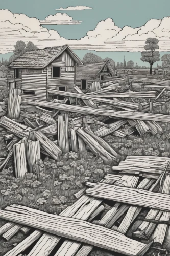 cool woodblock images,log home,wood pile,sawmill,logging,woodblock prints,sheds,straw roofing,furrows,wooden construction,woodcut,log cabin,wooden houses,the pile of wood,david bates,new echota,farmstead,vintage drawing,hand-drawn illustration,barns,Illustration,American Style,American Style 15